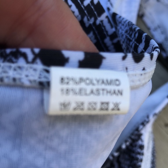 NWOT black and white python snake skin print strapless bikini - Picture 7 of 13